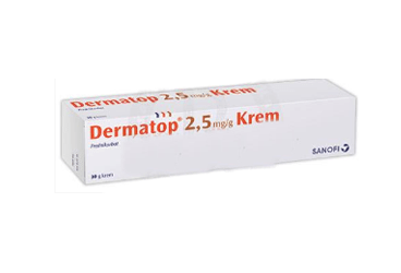 DERMATOP 2,5 MG 30 GR KREM Kullanma Talimatı - Nasıl kullanılır - Ne için kullanılır - Kullanmadan önce dikkat edilmesi gerekenler - Yan Etkileri - Fiyatı - Saklanması