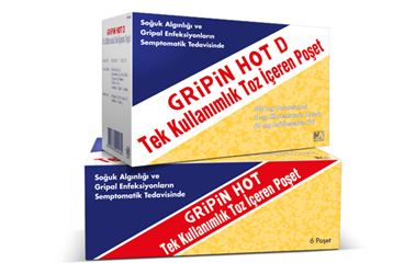 GRIPIN HOT D TEK KULLANIMLIK TOZ ICEREN 6 POSET Kullanma Talimatı - Nasıl kullanılır - Ne için kullanılır - Kullanmadan önce dikkat edilmesi gerekenler - Yan Etkileri - Fiyatı - Saklanması