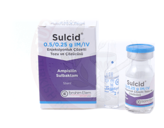SULCID 0,5/0,25 G IM/IV ENJEKSIYONLUK COZELTI TOZU VE COZUCUSU (1 FLAKON)