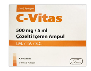 C-VITAS 500 MG/5 ML COZELTI ICEREN 5 AMPUL