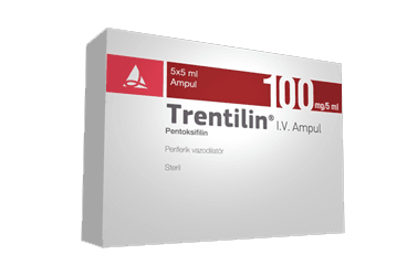 TRENTILIN 100 MG/5 ML IV ENJEKSIYONLUK COZELTI ICEREN AMPUL (5 AMPUL) TRENTILIN 100 MG/5 ML IV ENJEKSIYONLUK COZELTI ICEREN AMPUL (5 AMPUL) Kullanma Talimatı - Nasıl kullanılır - Ne için kullanılır - Kullanmadan önce dikkat edilmesi gerekenler - Yan Etkileri - Fiyatı - Saklanması