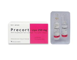 PRECORT-LIYO 250 MG IM/IV ENJEKSIYON ICIN LIYOFILIZE TOZ ICEREN AMPUL