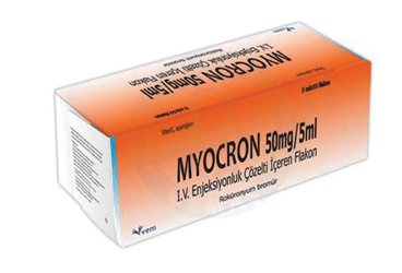 MYOCRON 50 MG/5 ML IV ENJEKSIYON ICIN SOLUSYON ICEREN 10 FLAKON Kullanma Talimatı - Nasıl kullanılır - Ne için kullanılır - Kullanmadan önce dikkat edilmesi gerekenler - Yan Etkileri - Fiyatı - Saklanması