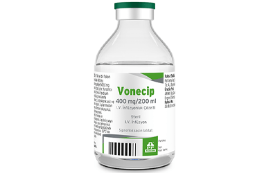 VONECIP 400 MG/200 ML IV INFUZYONLUK COZELTI Kullanma Talimatı - Nasıl kullanılır - Ne için kullanılır - Kullanmadan önce dikkat edilmesi gerekenler - Yan Etkileri - Fiyatı - Saklanması