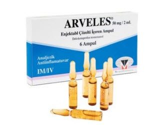 ARVELES 50 MG/ 2 ML ENJEKSIYONLUK COZELTI (20 AMPUL)