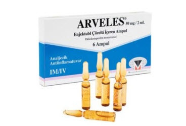 ARVELES 50 MG/ 2 ML ENJEKSIYONLUK COZELTI (20 AMPUL) Kullanma Talimatı - Nasıl kullanılır - Ne için kullanılır - Kullanmadan önce dikkat edilmesi gerekenler - Yan Etkileri - Fiyatı - Saklanması