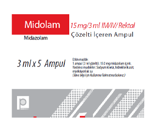 MIDOLAM 15 MG/3 ML IM/IV REKTAL COZELTI ICEREN 5 AMPUL