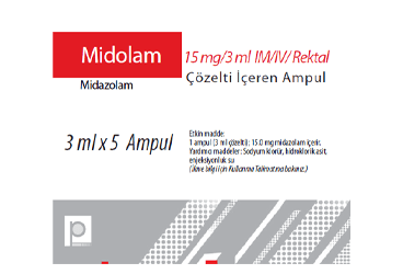 MIDOLAM 15 MG/3 ML IM/IV REKTAL COZELTI ICEREN 5 AMPUL MIDOLAM 15 MG/3 ML IM/IV REKTAL COZELTI ICEREN 5 AMPUL Kullanma Talimatı - Nasıl kullanılır - Ne için kullanılır - Kullanmadan önce dikkat edilmesi gerekenler - Yan Etkileri - Fiyatı - Saklanması