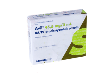 AVIL 45,5 MG/2 ML IM/IV ENJEKSIYONLUK COZELTI