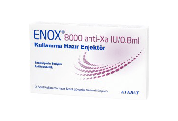 ENOX 8000 ANTI-XA IU/0,8 ML 20 KULLANIMA HAZIR ENJEKTOR ENOX 8000 ANTI-XA IU/0,8 ML 20 KULLANIMA HAZIR ENJEKTOR Kullanma Talimatı - Nasıl kullanılır - Ne için kullanılır - Kullanmadan önce dikkat edilmesi gerekenler - Yan Etkileri - Fiyatı - Saklanması