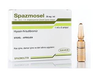 SPAZMOSEL 20 MG/ML IM/IV/SC ENJEKSIYONLUK COZELTI ICEREN AMPUL